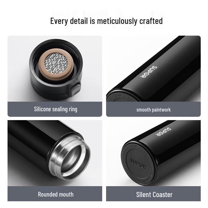 SUPOR 500ML One-Touch Stainless Steel Insulated Mug