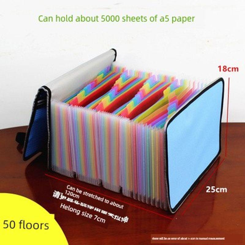 A5 Folder Large Capacity Expanding File Financial Invoice Folder Ticket Clips Folder Multi-Layer Classification Document Storage Box