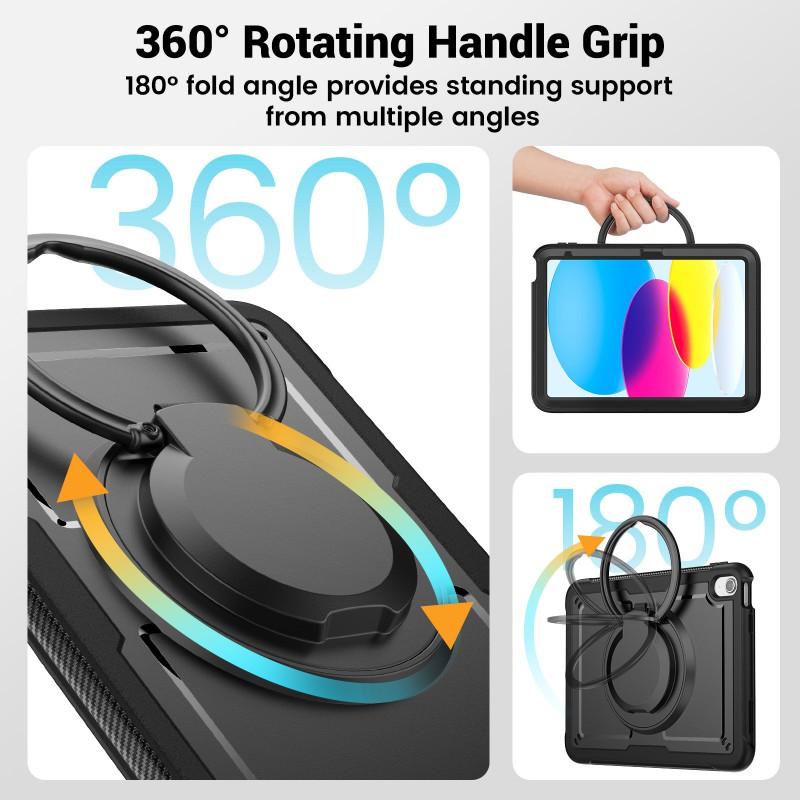 IPad 10th Gen Case 10.2 Inch Shockproof Cover Air 4/5 Rotating Stand Pro 11 Honeycomb Portable