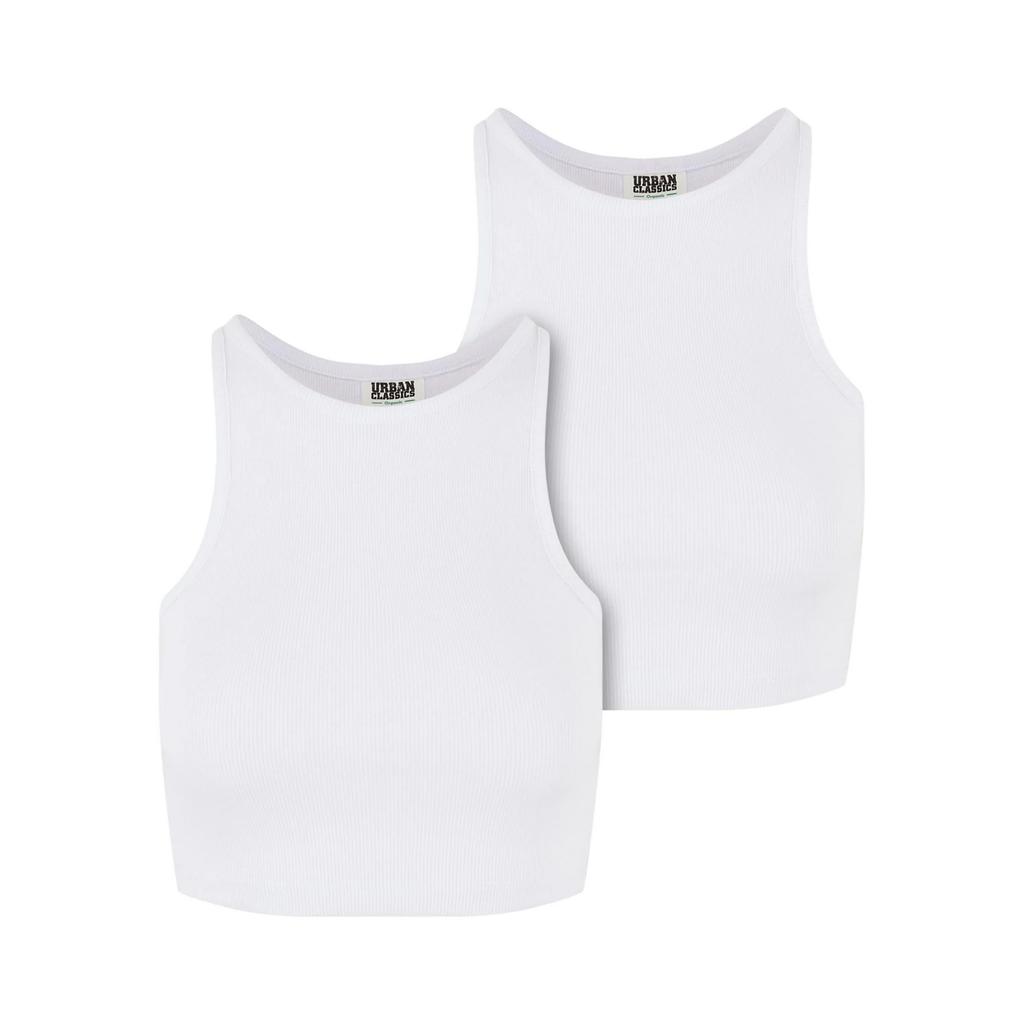 Urban Classics Womens/Ladies Ribbed Organic Crop Top (Pack of 2)