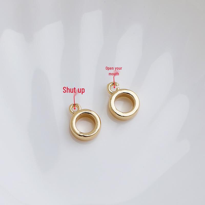 14K Goldplattierte Offene Ring Halskette mit DIY Anhängerverschluss, Schmuckzubehör