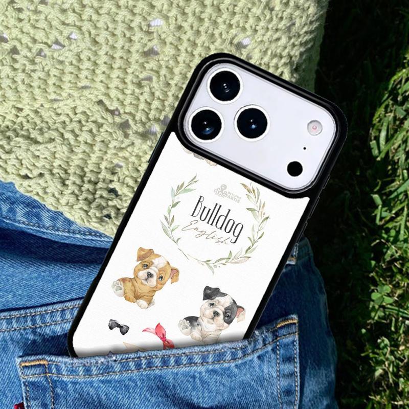 British English Bulldog Phone Case Cover for IPhone 11 12 13 14 15 16e 17 Pro Max Coque for IPhone 17 Air