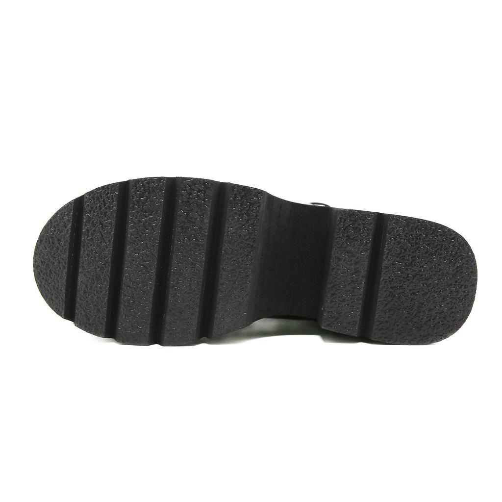 Gdgydh Modern Boots Woman Shoes Gothic Metal Decoration Black Boots Women Heel Sexy Chain Chunky Heel Platform Footwear Zipper