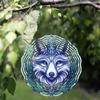 Fox and Sage Metal Spinner Wind Spinner Blue White Fox Design No Power Needed Indoor Outdoor Decor for All Seasons Holidays