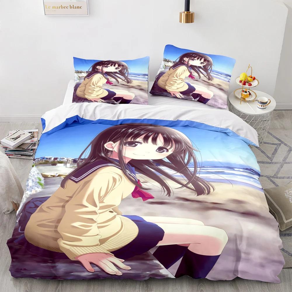 Anime Kawaii Sexy Girl Bettwäscheset Jungen Mädchen Einzelbett Queen-Size Bettbezug Kissenbezug Bett Kinder Erwachsene Mode Heimtextil