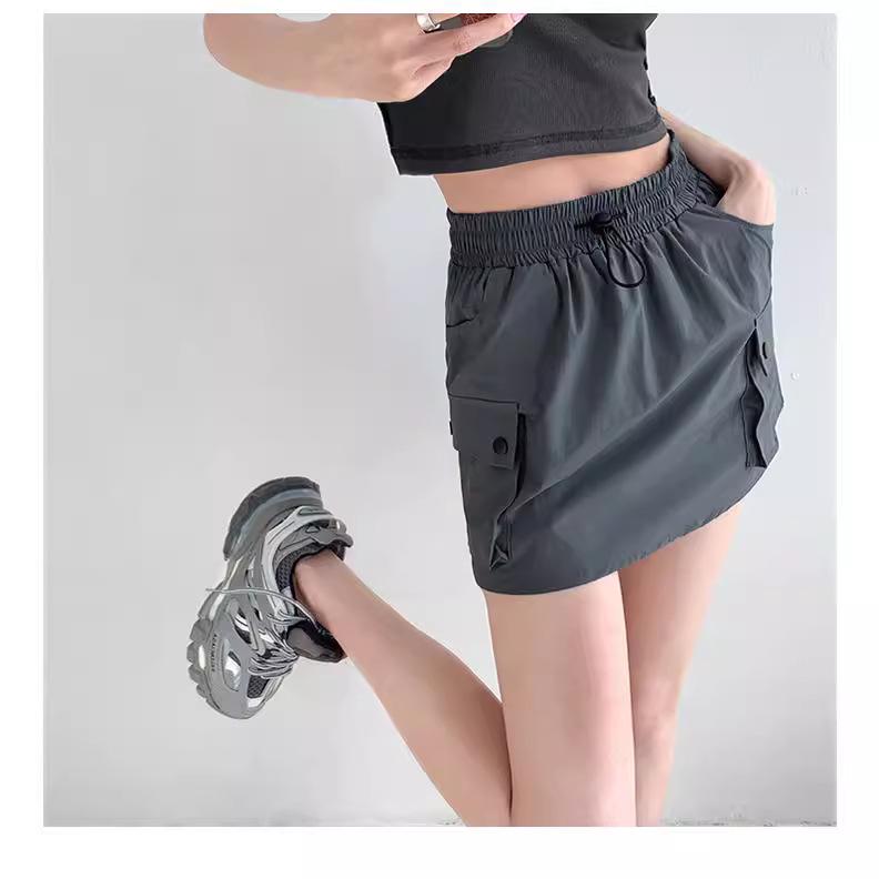 

Street Style Drawstring Cargo Mini Skirt - Retro Summer Preppy Bodycon M