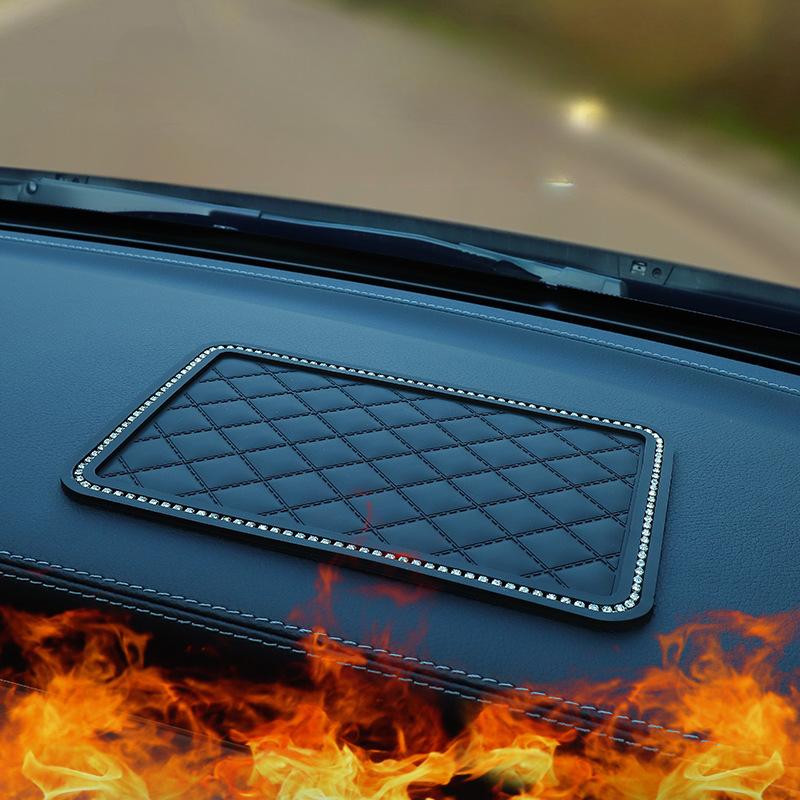 1Pc Car Anti-skid Pad Car Mobile Phone Anti-skid Pad Car Ornaments Feather Pad Diamond Anti-skid Pad Supplies