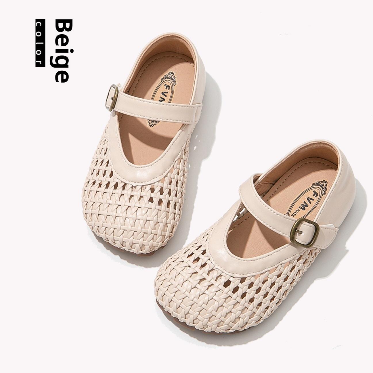 

Туфли принцессы для девочек, модные сандалии с закрытым носком, обувь для маленьких девочек с мягкой подошвой 26 бежевый