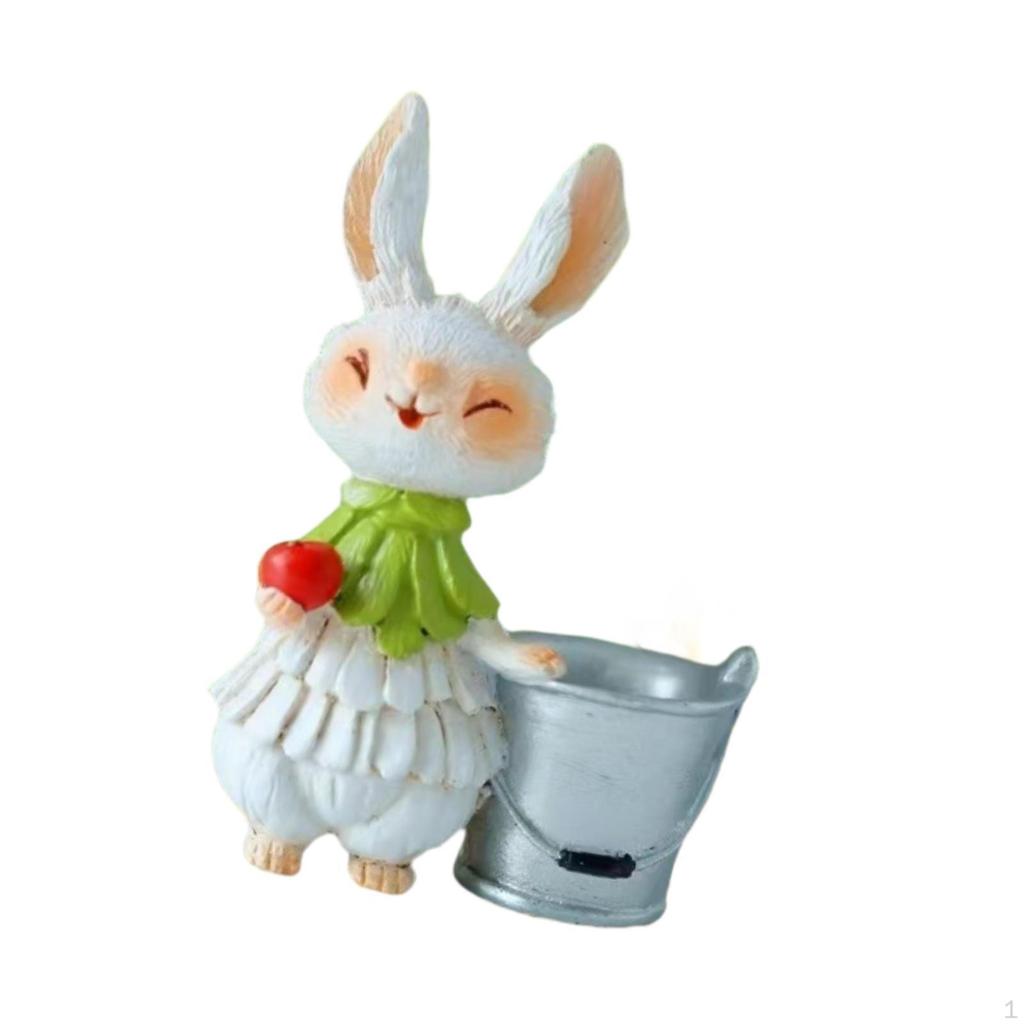 Bunny Figurine Flower Planter for Indoor