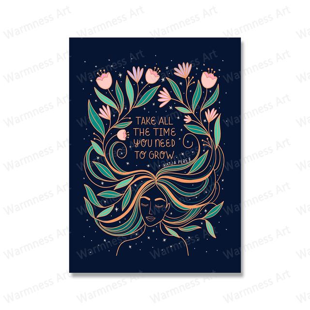 Nordic Bohemian Style Solstice Earth Goddess Poster Sky Star Moon Magic Sun Wall Living Room Decoration Image