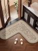 Pre-owned L-Shaped Non-Slip Bathroom Mat - Stain-Resistant, Water-Absorbent, Diatomaceous Earth Foot Wiping Door Mat