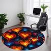 1PC Heart Flames Office Round Area Rug, Indoor Mat Suitable For Office, Under Office Chairs Bedroom Living Room Home Decor, Room DecoT1223080