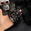 PU Skull Bracelet Set Fashionable Personality Halloween Punk Style Exaggerated Bracelet Men's Jewelry