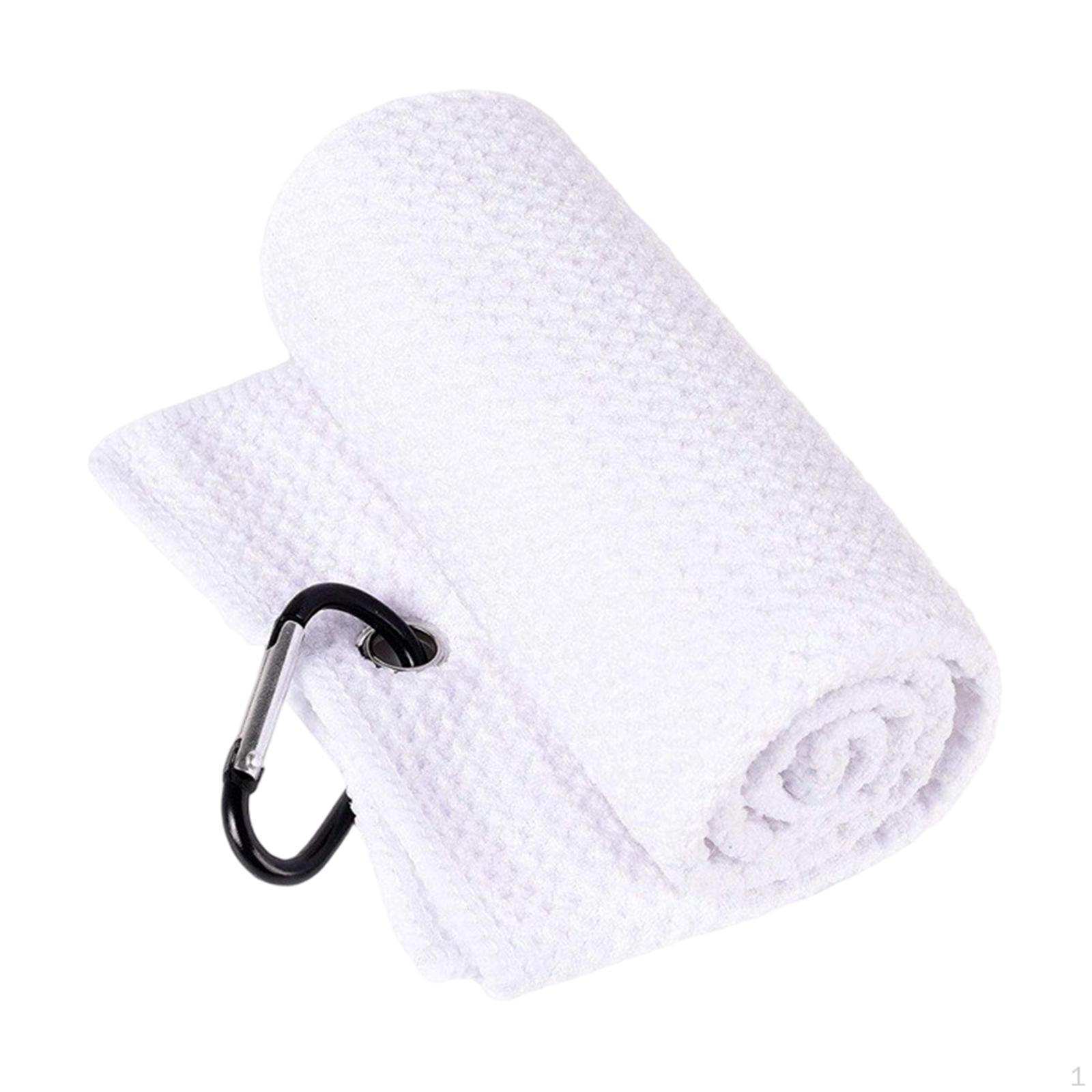 

Golf Towel Ball Cleaning 12 Inx12 in Microfiber Golfing Supplies Lightweight Quick Drying білий