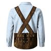 Camicia da uomo per l'Oktoberfest con stampa 3D, vestibilità ampia, manica lunga, colletto classico, adatta per la primavera e l'autunno, per uso casual all'aperto, festival, feste