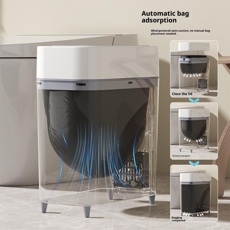 Mülleimer mit Klappdeckel, hohe Kapazität, kippsicheres Design, sichere automatische Öffnung für Haushalt, Küche, Bad