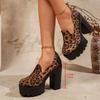 Leopard Print Plus Size Women's Round Toe High Heel Flats - Autumn/Winter 2026 Collection