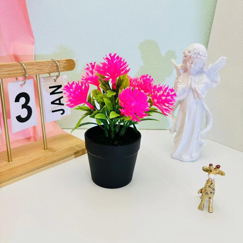 Chrysanthemum Flower Plastic Potted Plant For Balcony Desktop Plant Decoration