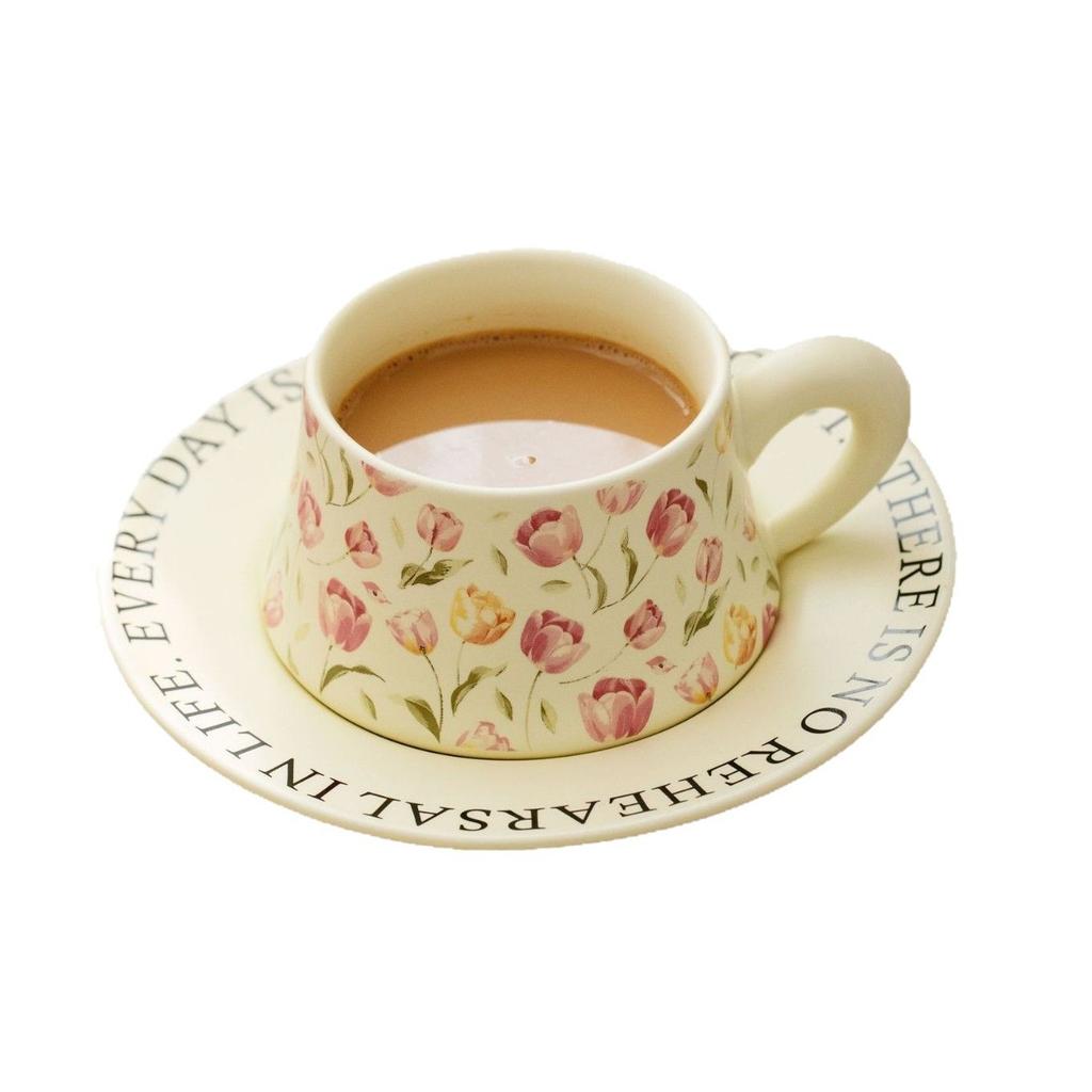 Caja de regalo de alta calidad con diseño de tulipán negro, ideal para regalar a alguien, taza de café, regalo de recuerdo, juego de tazas de cerámica, nicho.