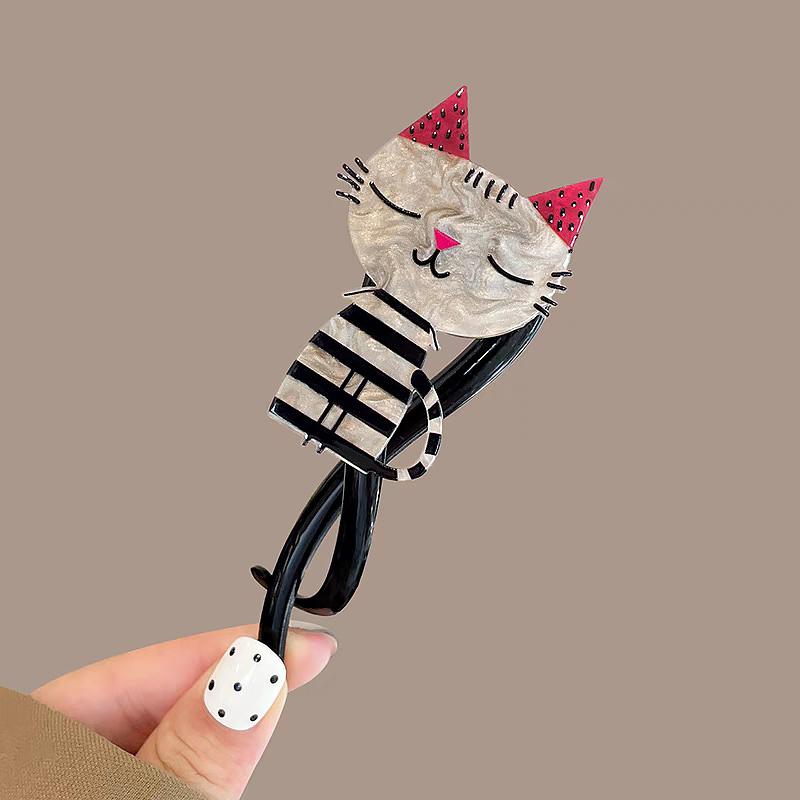1PC Cat Shape Cartoon Hair Ties Fashion Hair Accessories Exquisite Jewelry Clothing Accessories Multicolor