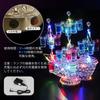 Homepatche LED Glass Holder, LED Sake Bottle Display Shelf, Ship-Shaped Sake Glass Stand, Cocktail Glass Holder, 24 Cups, Automatic Color Changing, Re