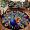 Non-slip Peacock Carpet Soft Door Gasket Durable Blanket for Living Room Tea Table Bedside