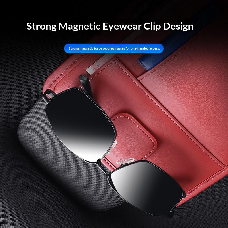 For BYD Leopard 5 Denza B5 Car Sun Visor Multifunctional Eyeglass Clip Holder Card Ticket License Storage Case