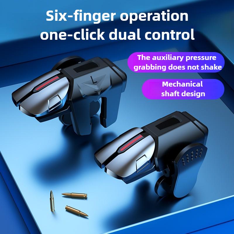 G21 Six Fingers Mobile Phone Game Trigger for PUBG Aim Shooting L1 R1 ABS Key Button for IOS Android Universal Gamepad Joystick 5
