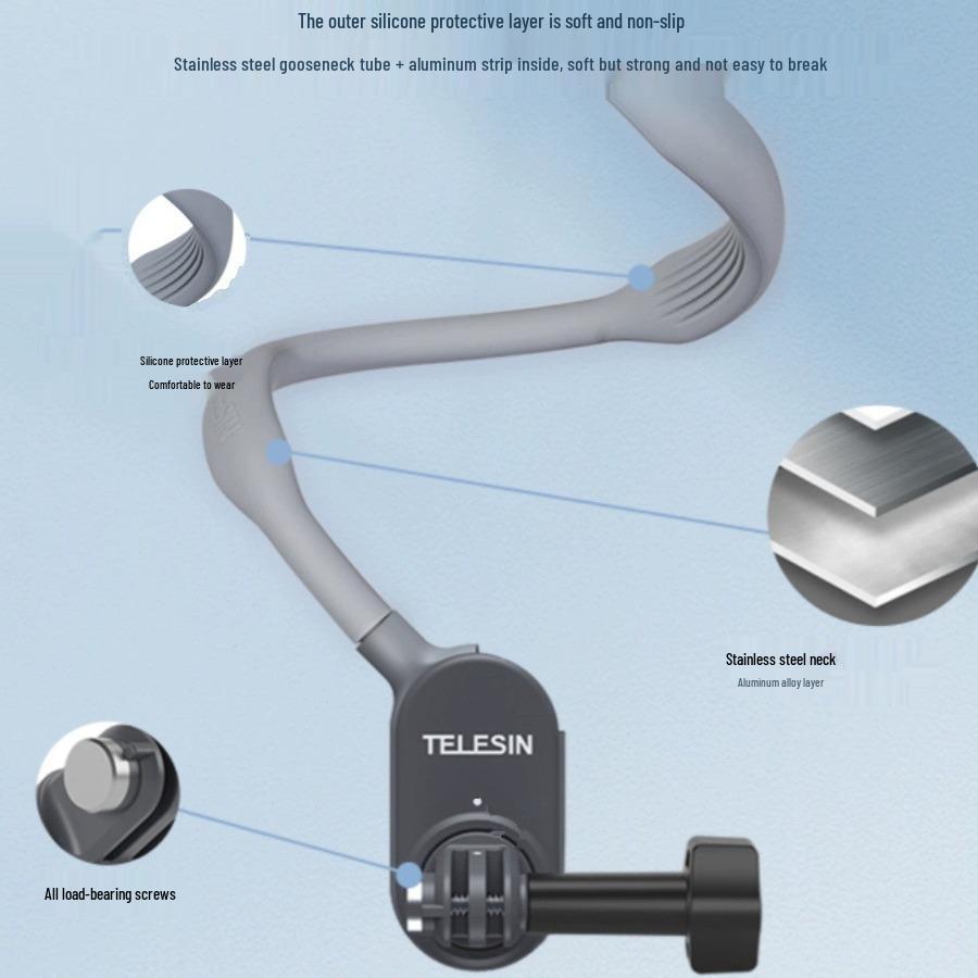 Taixun Magnetic Neck Holder for Insta360 X2/X3, GoPro 11, and Smartphones - Ideal for Cycling and Action Cameras.