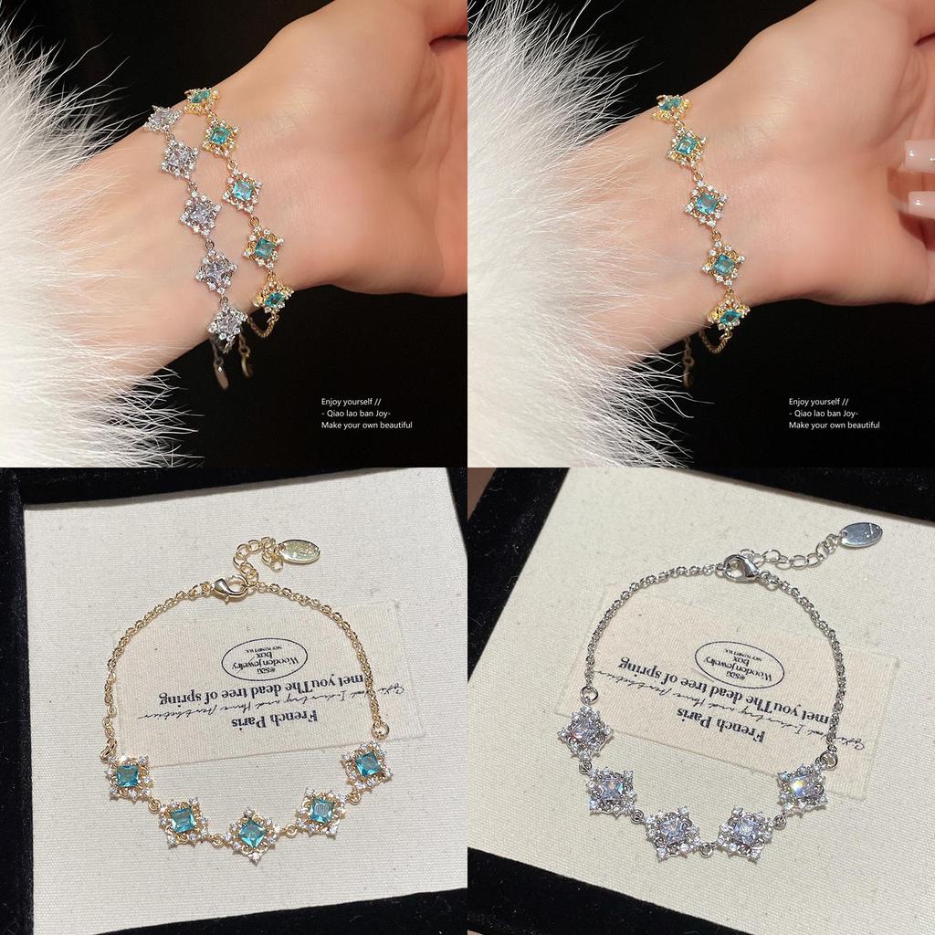 Zircon Flower Pendant Bracelet With Metal Plating For Womens Fashion Accessories