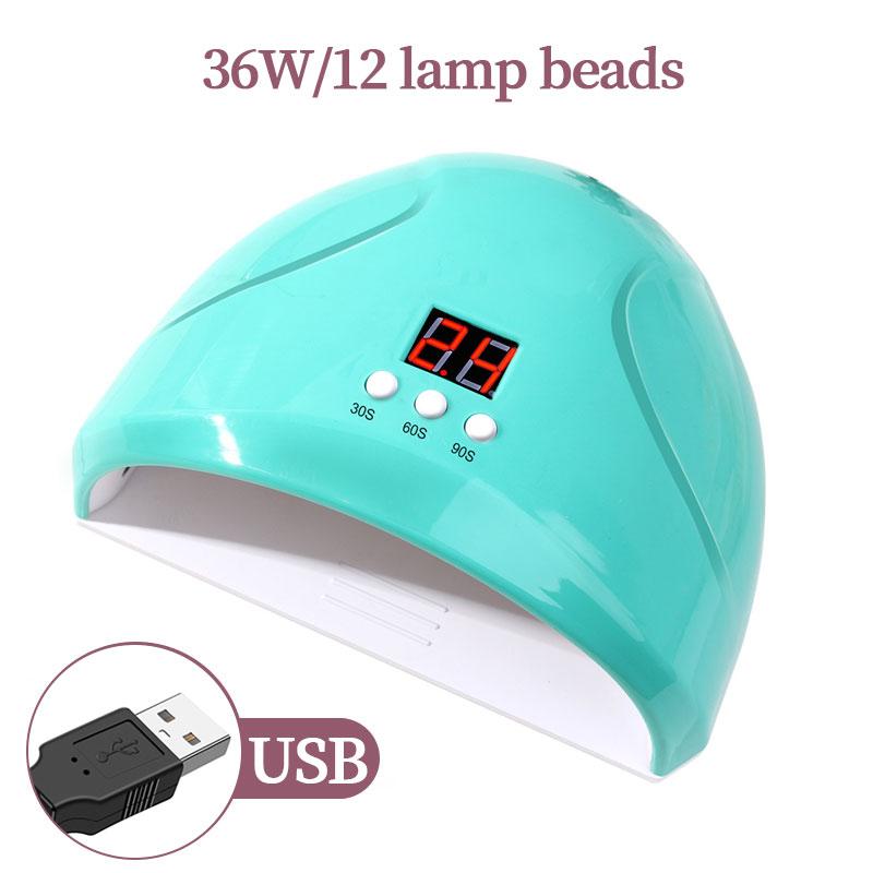 Mini1 USB Nail Lamp 36W Nail Phototherapy Machine 12 UV LEDs Light Curing Nail Polish Gel Infrared Sensor Machine Nail Art