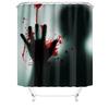 Bloody Hands Halloween Shower Curtain With Hooks For Spooky Decoration