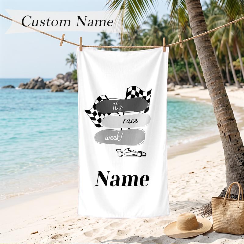Asciugamano da Spiaggia Stampato con Nome Personalizzato F1 Asciugamano Morbido Personalizzato per Nuoto Spiaggia Viaggio