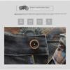Men's Full-Bottom Printed Stretch Jeans - Thick Autumn/Winter Casual Straight Pants, Trendy and Comfortable