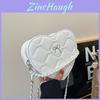 Pearl Heartshaped Designer Pu Handbag With Sewed Details For Women On The Go