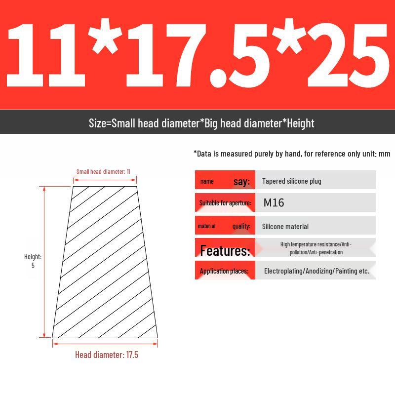 High-Temperature Resistant Silicone Tapered Stopper with Threaded Hole Plug for Sealing and Oxidation Protection