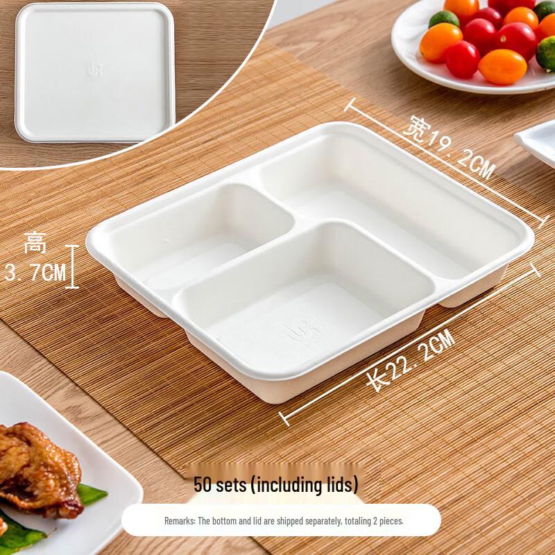 

MOLUONA Disposable 3-Compartment Takeaway Lunch Boxes