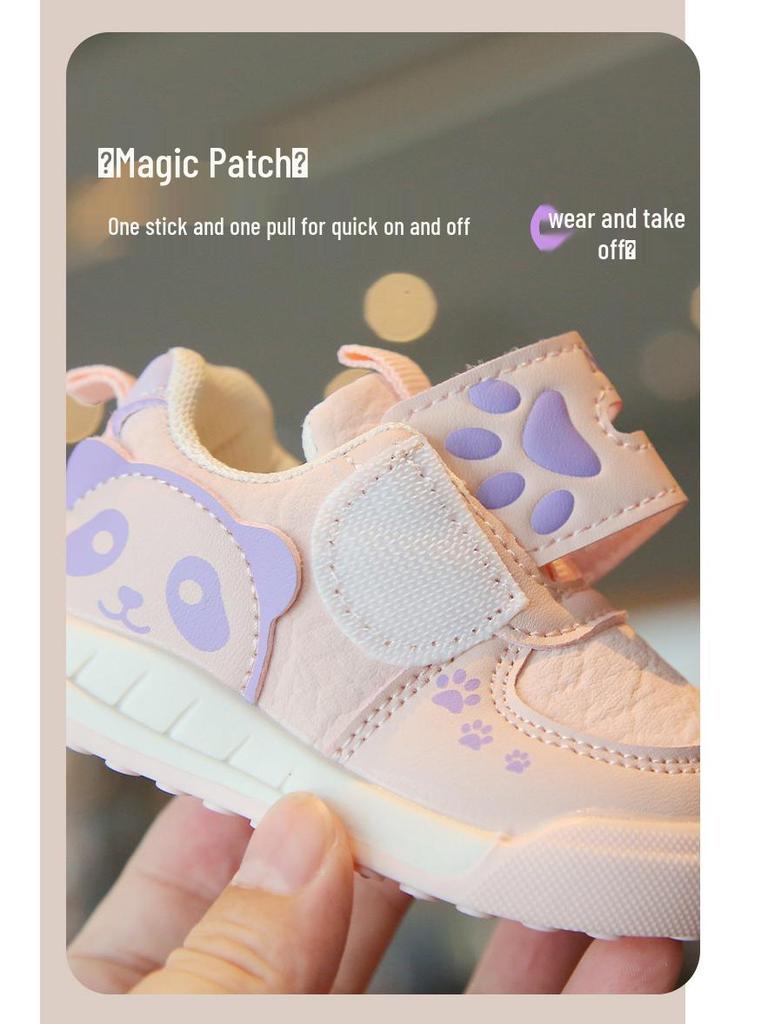 Babylaufschuhe mit weicher Sohle und Klettverschluss - Cartoon-Stil für Jungen und Mädchen, Frühling/Herbst