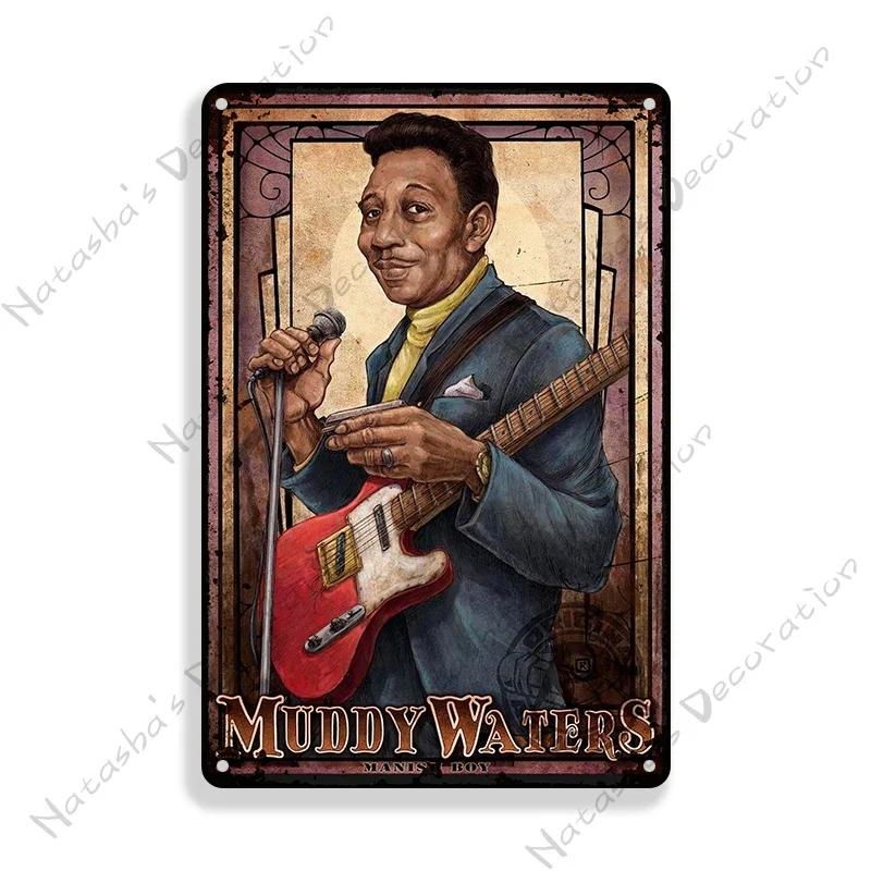 Classic Blues Metal Tin Sign Music Metal Poster Garage Cafe Wall Decor Old Fashion Metal Plaque Vintage Poster Wall Plate