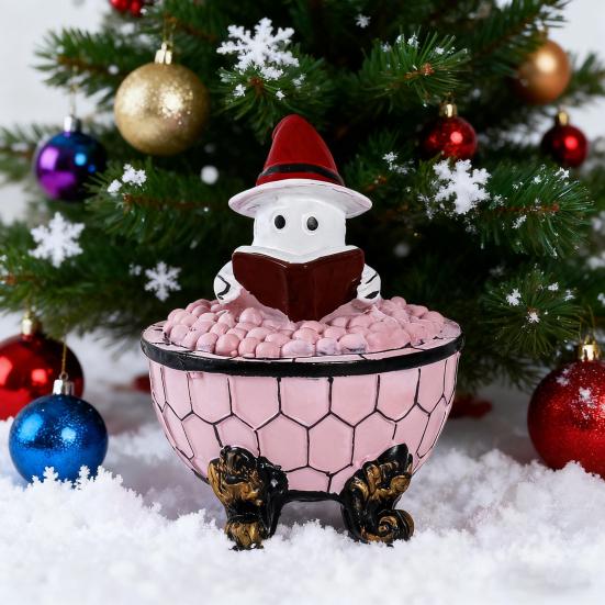 Ghost Bubble Bath Lamp USB Powered Cute Ghost Night Light Halloween Ghost Nightlight Bedroom Christmas Party Decor