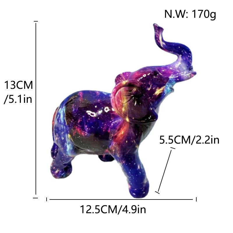 New Creative Resin Crafts Graffiti Colorful Elephant Ornaments Home Decor Living Room Foyer Desktop Ornaments Decorative Gifts