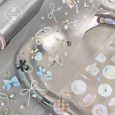 INS DIY Dekor Kpop Fotokartenaufkleber Spitze Schleife Herz Stil Sammelalbum Journal Aufkleber Süße Washi Tape Aufkleber Studentenbedarf