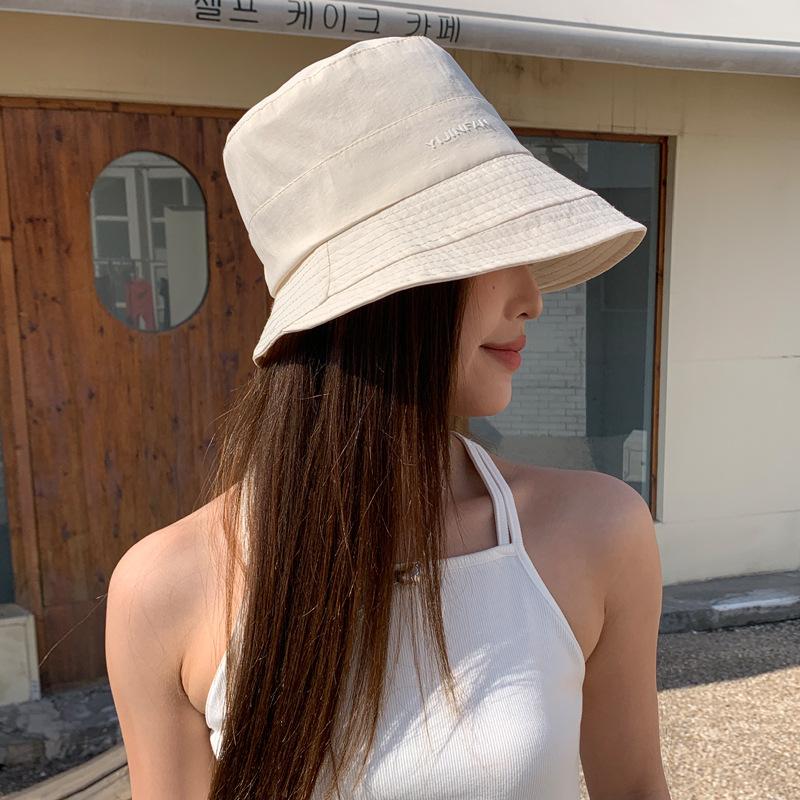 Spring new hat women's fashion versatile bucket hat summer outdoor sunscreen hat shading face small sun hat
