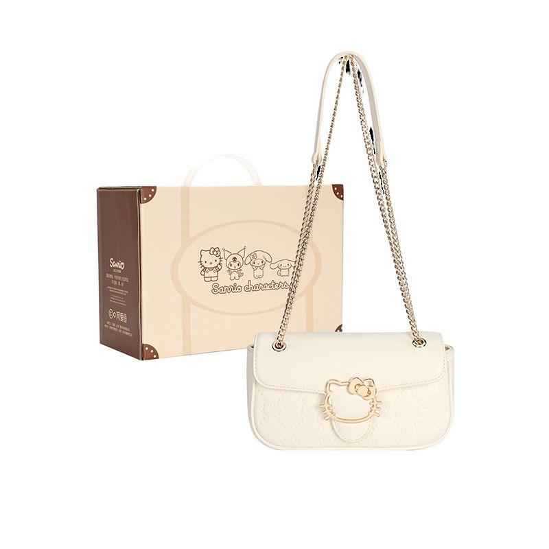 

New Sanrio Hello Kitty Synthetic Leather Shoulder Bag, Crossbody Bag, Small Square Bag Regular Women s HHF249803 21.1*5.6*10.9CM