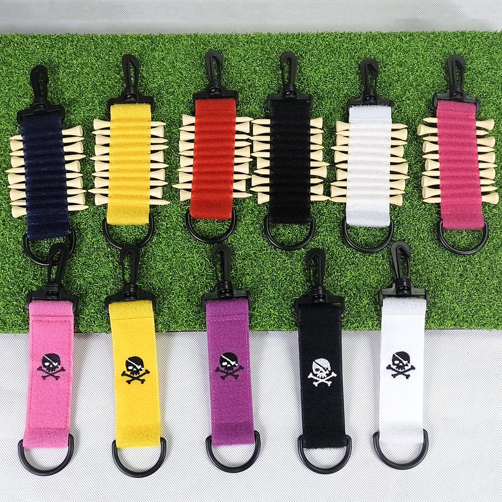 1Pcs Golf Hang Gloves Magic Tape with Carabiner Hook Skull Head Double-sided Small Hanging Can Be Hung On The Ball Bag Or Pants