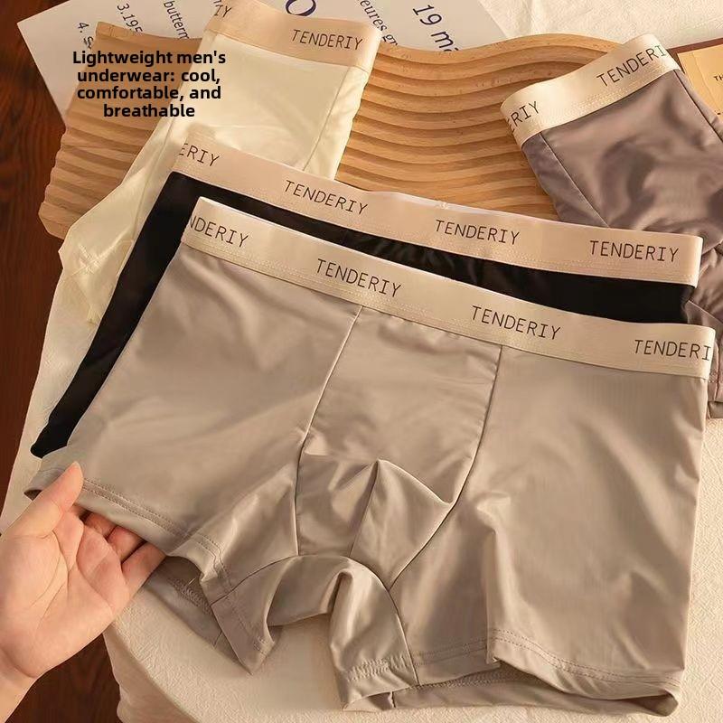 Plus Size Men's Summer Thin New Style Ice Silk Comfortable Breathable Flat Angle Underwear