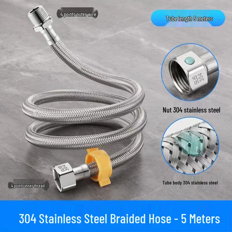 MOUFU 304 Stainless Steel Braided Water Heater Supply Hose
