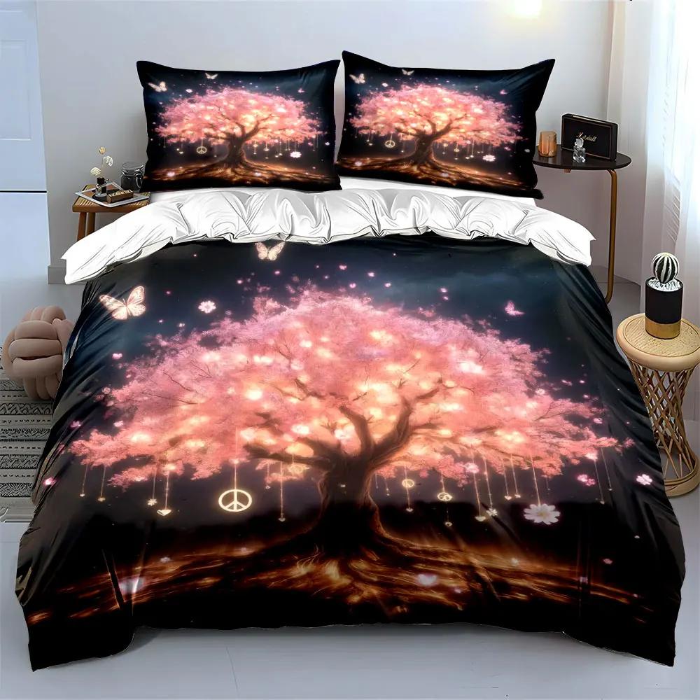 Dreamy Tree Decor Set Soft Comfortable Duvet Cover Bedding Set Included 1*Duvet Cover & 2*Pillowcases Gift