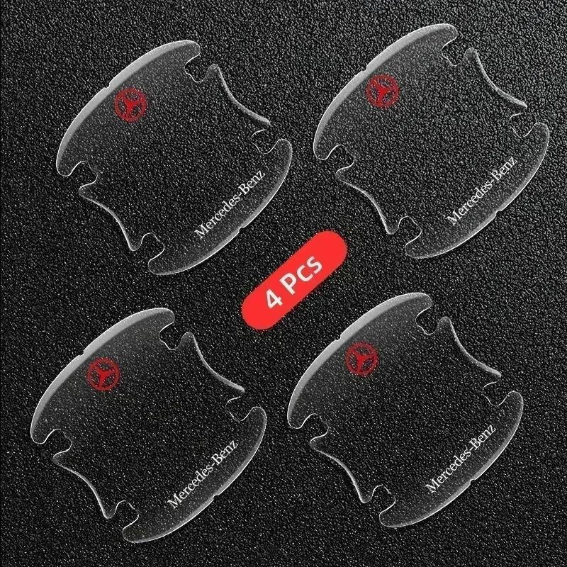 AABIG1 4pcs Car Door Handle Door Bowl Transparent Sticker Anti-Collision Protection Strip for Mercedes Benz W211 W204 W210 W203 CLA GLA