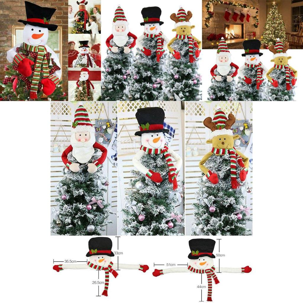 Festive Christmas Tree Topper Cover In Beautiful Snowman Hat For Holiday Decor
